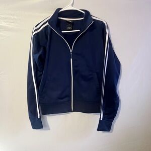 adidas Navy Track Jacket with White Logo Trim